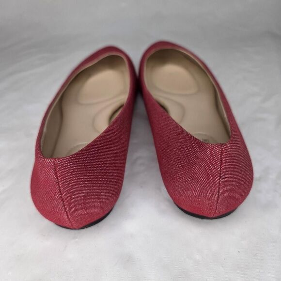 Coach and Four Red Metallic Melitta Flats Shoes Size 8.5  Shimmer Finish - Picture 6 of 8